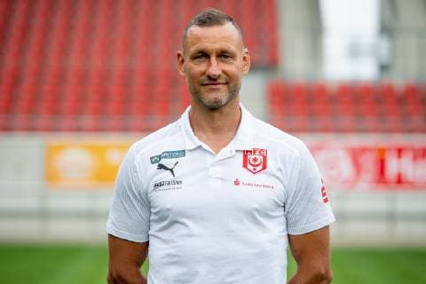 Michael Hiemisch Co Coach, HFC HFC Hallescher Fussballclub e V 3 Liga, Portrait date 2019 2020, Halle Saale Sachsen Anhalt Germany