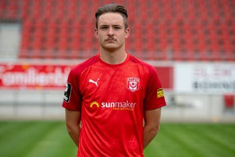 Niklas Kastenhofer HFC Hallescher Fussballclub e V 3 Liga, Portrait date 2019 2020, Halle Saale Sachsen Anhalt Germany