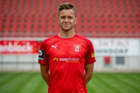Jannes Vollert HFC Hallescher Fussballclub e V 3 Liga, portrait date 2019 2020, Halle Saale Sachsen Anhalt Germany