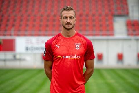 Pascal Sohm HFC Hallescher Fussballclub e V 3 Liga, portrait date 2019 2020, Halle Saale Sachsen Anhalt Germany