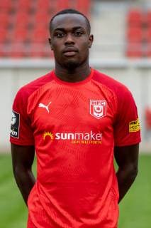 Ishmael Schubert Abubakari HFC Hallescher Fussballclub e V 3 Liga, portrait date 2019 2020, Halle Saale Sachsen Anhalt Germany