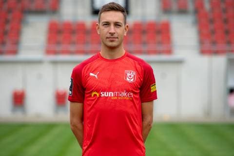 Fynn Arkenberg HFC Hallescher Fussballclub e V 3 Liga, portrait date 2019 2020, Halle Saale Sachsen Anhalt Germany