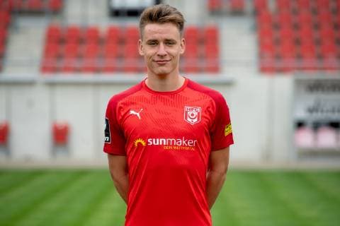 Florian Hansch HFC Hallescher Fussballclub e V 3 Liga, portrait date 2019 2020, Halle Saale Sachsen Anhalt Germany
