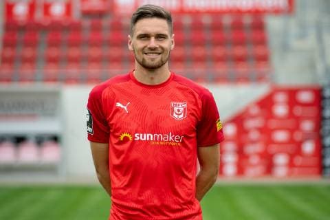 Jonas Nietfeld HFC Hallescher Fussballclub e V 3 Liga, Portrait date 2019 2020, Halle Saale Sachsen Anhalt Germany