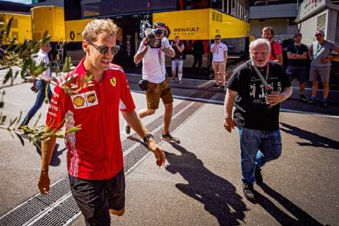 28 06 2019, Red Bull Ring, Spielberg, AUT, FIA, Formula 1, Austrian Grand Prix, Training, in picture v l Sebastian Vettel GER, Scuderia Ferrari with his father Norbert German Formula One driver Sebastian Vettel of Scuderia Ferrari with his father Norbert during practice for the Austrian FIA Formula One Grand Prix at the Red Bull Ring in Spielberg, Austria on 2019 06 28 Spielberg EX_ANG