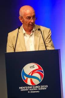 HANDBALL - EHF Euro 2020, draw VIENNA,AUSTRIA,28.JUN.19 - HANDBALL - EHF European Championship, EM, Europameisterschaft 2020, draw. Image shows president Gerhard Hofbauer (OEHB). GEPAxpictures xPhilippxBrem