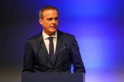 HANDBALL - EHF Euro 2020, draw VIENNA,AUSTRIA,28.JUN.19 - HANDBALL - EHF European Championship, EM, Europameisterschaft 2020, draw. Image shows minister of finance, public service and sports Eduard Mueller. GEPAxpictures xPhilippxBrem