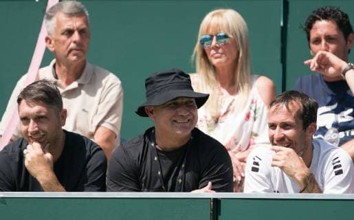 ANDRE AGASSI of USA (coach of Grigor DIMITROV of Bulgaria) during The Boodles tennis exhibition event 2019 Day 4 at Stoke Park, Slough, England on 28 June 2019. Copyright: xAndyxRowlandx PMI-2887