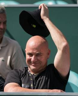 Sport Bilder des Tages ANDRE AGASSI of USA (coach of Grigor DIMITROV of Bulgaria) during The Boodles tennis exhibition event 2019 Day 4 at Stoke Park, Slough, England on 28 June 2019. Copyright: xAndyxRowlandx PMI-2887