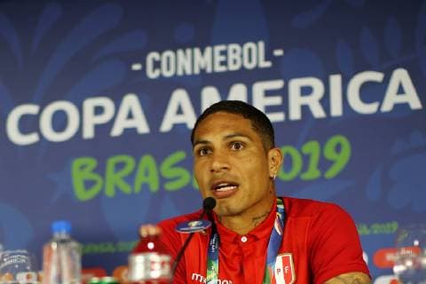 28th June 2019, Salvador, Brazil; Peru national team, Nationalteam press conference, PK, Pressekonferenz at the Arena Fonte Nova Stadium, Salvador, Brazil; Paolo Guerrero of Peru  ActionPlus12148768 HeulerxAndrey