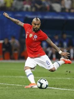 Colombia vs. Chile SÃO PAULO, SP - 28.06.2019: COLOMBIA VS. CHILE - Arturo Vidal during a match between Colombia and Chile, valid for the quarterfinals of Copa América 2019, held this Friday (28) at the Corinthians Arena in São Paulo, SP. (Photo: Ricardo Moreira Fotoarena) x1754939x  RicardoxMoreira