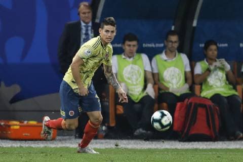 Colombia vs. Chile SÃO PAULO, SP - 28.06.2019: COLOMBIA VS. CHILE - James Rodriguez during a match between Colombia and Chile, valid for the quarterfinals of the Copa América 2019, held this Friday (28) at the Corinthians Arena in São Paulo, SP. (Photo: Ricardo Moreira Fotoarena) x1755008x  RicardoxMoreira