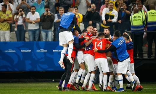 Colombia vs. Chile SÃO PAULO, SP - 28.06.2019: COLOMBIA VS. CHILE - The Chilean national team, Nationalteam qualifies for the semi-final after beating the Colombian national team in penalties after a 0-0 draw in a match between Colombia and Chile, valid for the quarterfinals of the Copa América 2019, held this Friday (28) at the Corinthians Arena in Sao Paulo-SP. (Photo: Marcelo Machado de Melo Fotoarena) x1755027x  MarceloxMachadoxdexMelo