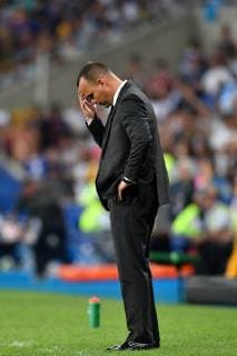 (190629) -- RIO DE JANEIRO, June 29, 2019 -- Venezuela s head coach Dudamel reacts during the Copa America 2019 quarterfinal match between Argentina and Venezuela, in Rio de Janeiro, Brazil, June 28, 2019. Argentina won 2-0. ) (SP)BRAZIL-RIO DE JANEIRO-FOOTBALL-COPA AMERICA 2019-ARG VS VEN XinxYuewei 