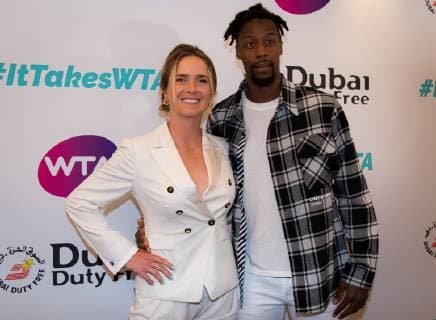 June 28, 2019 - London, GREAT BRITAIN - Elina Svitolina of the Ukraine and Gael Monfils on the purple carpet at the 2019 Dubai Duty Free WTA, Tennis Damen Sumer Party Dubai Duty Free WTA Sumer Party 2019, Tennis, London, Great Britain - June 28 - ZUMAa181 20190628_zaa_a181_056 Copyright: xAFP7x