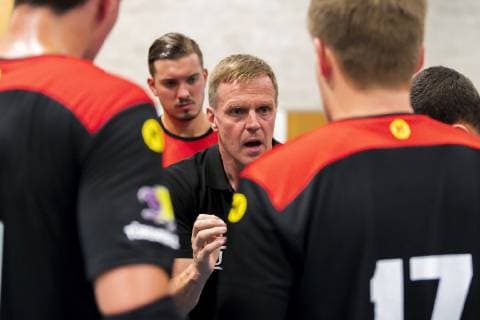 Kloten, Germany 28 June 2019 DHB U21 international match Airport Trophy Spain vs Germany coach Martin Heuberger Germany Kloten sports hall Ruebisbach Switzerland