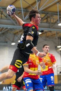 Kloten, Germany 28 June 2019 DHB U21 international match Airport Trophy Spain vs. Germany Jannek Klein Germany FC Barcelona Kloten sports hall Ruebisbach Switzerland