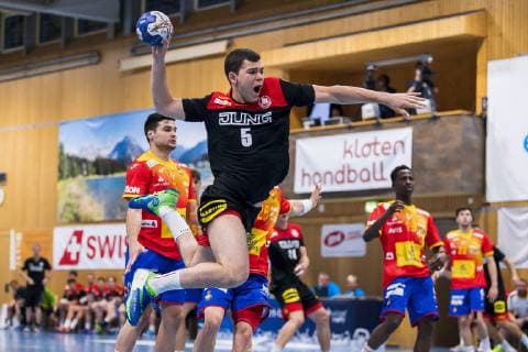 Kloten, Germany 28 June 2019 DHB U21 international match Airport Trophy Spain vs. Germany Tim Matthes Germany Fuechse Berlin Kloten Sporthalle Ruebisbach Switzerland