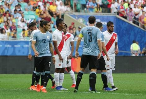 Uruguay vs Peru SALVADOR, BA - 29.06.2019: URUGUAY VS PERU - Uruguay v Peru, valid for the quarterfinals of the Copa America 2019, held this Saturday (29) at the Fonte Nova Arena in Salvador, Bahia, Brazil. (Photo: Tiago Caldas Fotoarena) x1755437x  TiagoxCaldas