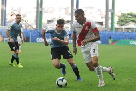 Uruguay vs Peru SALVADOR, BA - 29.06.2019: URUGUAY VS PERU - Paolo Guerrero, during a match between Uruguay and Peru, valid for the quarterfinals of the Copa America 2019, held this Saturday (29) at the Fonte Nova Arena in Salvador, Bahia, Brazil. (Photo: Tiago Caldas Fotoarena) x1755517x  TiagoxCaldas