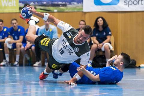 Kloten, Germany 29 June 2019 Handball, DHB U21 international Airport Trophy Germany vs France Marcel Timm Germany HC 2000 Coburg Kloten Sporthalle Ruebisbach Switzerland