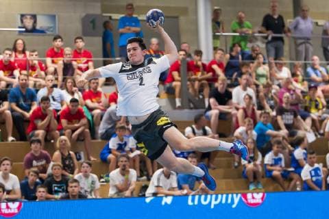 Kloten, Germany 29 June 2019 Handball, DHB U21 international Airport Trophy Germany vs. France Moritz Strosack Germany HBW Balingen Kloten Sporthalle Ruebisbach Switzerland