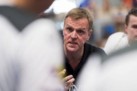 Kloten, Germany 29 June 2019 Handball, DHB U21 international game Airport Trophy Germany vs. France Coach Martin Heuberger Germany Kloten Sporthalle Ruebisbach Switzerland
