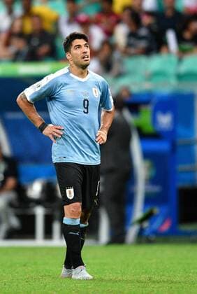 (190630) -- SALVADOR, June 30, 2019 -- Uruguay s Luis Suarez reacts during the Copa America 2019 quarterfinal match between Uruguay and Peru in Salvador, Brazil, June 29, 2019. Peru won 5-4 in penalty shoot-out. ) (SP)BRAZIL-SALVADOR-FOOTBALL-COPA AMERICA 2019-PERU VS URUGUAY XinxYuewei 