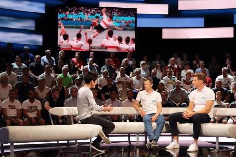 DUNJA HAYALI, MARTIN SAUER, RICHARD SCHMIDT DAS AKTUELLE SPORTSTUDIO ZDF MAINZ 