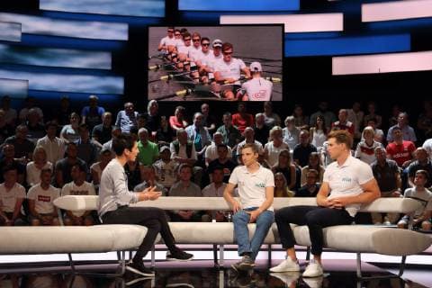 DUNJA HAYALI, MARTIN SAUER, RICHARD SCHMIDT DAS AKTUELLE SPORTSTUDIO ZDF MAINZ 