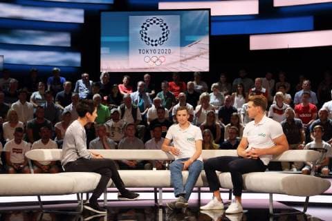 DUNJA HAYALI, MARTIN SAUER, RICHARD SCHMIDT DAS AKTUELLE SPORTSTUDIO ZDF MAINZ 