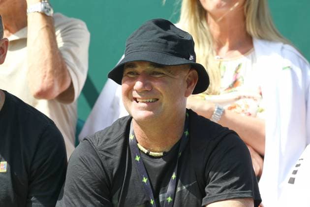 American retired professional tennis player Andre Agassi attends the International five-day tennis exhibition, The Boodles Tennis Challenge 2019, held at Stoke Park in Buckinghamshire, England. JUNE 28th 2019  MTXx192363  imagox92069097