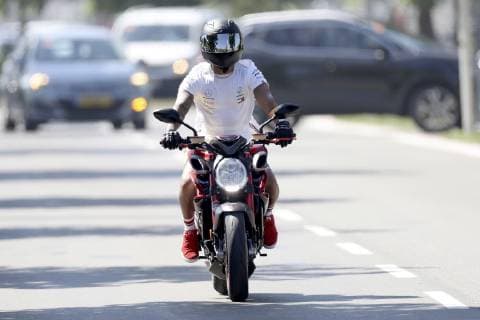HAMILTON Lewis F1 Team Mercedes AMG With motorcycle on the way to the race Formula 1 GP 2019 Austria on 30 06 2019 in Spielberg