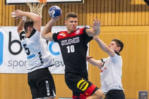 Kloten, Germany 30 June 2019 Handball, DHB U21 international Airport Trophy Switzerland vs. Germany vl schw , Sebastian Heymann Germany FrischAuf Goeppingen Kloten Sporthalle Ruebisbach Switzerland