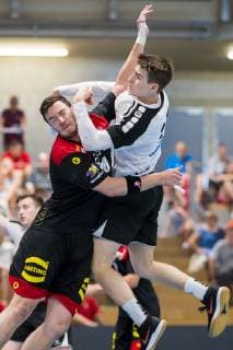 Kloten, Germany 30 June 2019 Handball, DHB U21 international Airport Trophy Switzerland vs. Germany v li Joshua Thiele Germany TSV Hannover Burgdorf Kloten Sporthalle Ruebisbach Switzerland