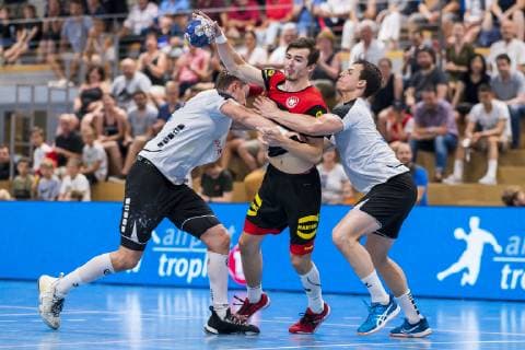 Kloten, Germany 30 June 2019 Handball, DHB U21 international Airport Trophy Switzerland vs. Germany Hendrik Schreiber Germany HSG Wetzlar Kloten Sporthalle Ruebisbach Switzerland