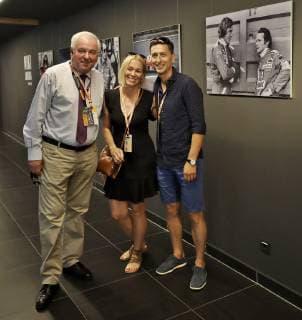 FORMULA 1 - GP of Austria 2019 SPIELBERG,AUSTRIA,30.JUN.19 - MOTORSPORTS, FORMULA 1 - Grand Prix of Austria, Red Bull Ring. Image shows governor Hermann Schuetzenhoefer (Styria), Carina Raich and Mario Stecher. GEPAxpictures xM.xOberlaender