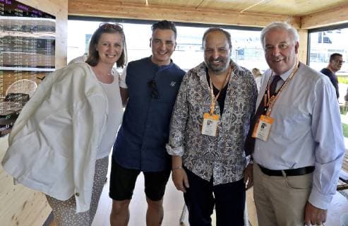 FORMULA 1 - GP of Austria 2019 SPIELBERG,AUSTRIA,30.JUN.19 - MOTORSPORTS, FORMULA 1 - Grand Prix of Austria, Red Bull Ring. Image shows Barbara Eibinger-Miedl, Andreas Gabalier, Johann Lafer and governor Hermann Schuetzenhoefer (Styria). GEPAxpictures xM.xOberlaender