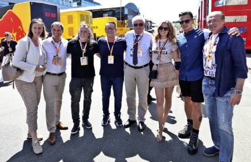 FORMULA 1 - GP of Austria 2019 SPIELBERG,AUSTRIA,30.JUN.19 - MOTORSPORTS, FORMULA 1 - Grand Prix of Austria, Red Bull Ring. Image shows Barbara Eibinger-Miedl, Michael Schickhofer, Mario Barth, Klaus Leutgeb, governor Hermann Schuetzenhoefer (Styria), Victoria Swarovski, Andreas Gabalier and manager Klaus Bartelmuss. GEPAxpictures xM.xOberlaender