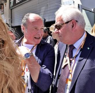FORMULA 1 - GP of Austria 2019 SPIELBERG,AUSTRIA,30.JUN.19 - MOTORSPORTS, FORMULA 1 - Grand Prix of Austria, Red Bull Ring. Image shows manager Klaus Bartelmuss and governor Hermann Schuetzenhoefer (Styria). GEPAxpictures xM.xOberlaender