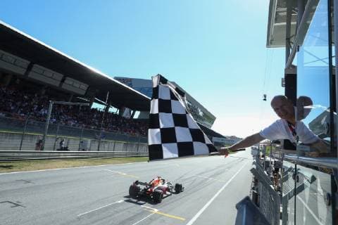 FORMULA 1 - GP of Austria 2019 SPIELBERG,AUSTRIA,30.JUN.19 - MOTORSPORTS, FORMULA 1 - Grand Prix of Austria, Red Bull Ring. Image shows Max Verstappen (NED Red Bull Racing). Keywords: flag. GEPAxpictures xDanielxGoetzhaber