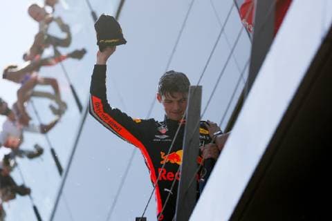 FORMULA 1 - GP of Austria 2019 SPIELBERG,AUSTRIA,30.JUN.19 - MOTORSPORTS, FORMULA 1 - Grand Prix of Austria, Red Bull Ring. Image shows Max Verstappen (NED Red Bull Racing). Keywords: award ceremony. GEPAxpictures xDanielxGoetzhaber