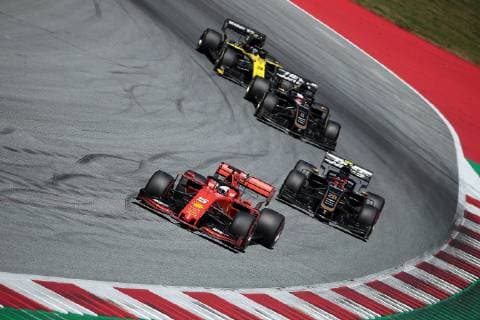 Photo4 LaPresse 30 06 2019 Spielberg, Austria Grand Prix Formula One Austria 2019 In the pic: Sebastian Vettel (GER) Scuderia Ferrari SF90 , Kevin Magnussen (DEN) Haas F1 Team VF-19, Romain Grosjean (FRA) Haas F1 Team VF-18  Copyright: xPhoto4 LaPressex