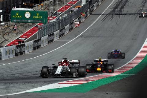 Photo4 LaPresse 30 06 2019 Spielberg, Austria Grand Prix Formula One Austria 2019 In the pic: Kimi Raikkonen (FIN) Alfa Romeo Racing C38, Pierre Gasly (FRA) Red Bull Racing RB15  Copyright: xPhoto4 LaPressex