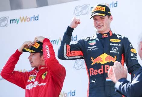 FORMULA 1 - GP of Austria 2019 SPIELBERG,AUSTRIA,30.JUN.19 - MOTORSPORTS, FORMULA 1 - Grand Prix of Austria, Red Bull Ring. Image shows Charles Leclerc (MON Ferrari) and Max Verstappen (NED Red Bull Racing). GEPAxpictures xHaraldxSteiner