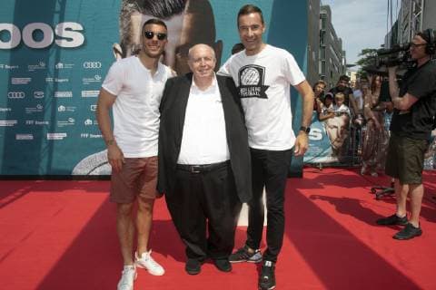 Kroos The Film World Premiere Cinedom Cologne Germany Date 30 06 2019 From left Lukas Podolski Reiner Calmund Kai Plum