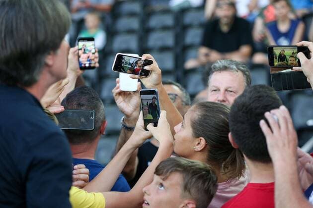 National coach Joachim Loew Germany makes Selfies with the fans, Spain vs. Germany, Football, European Championship, U21, Final, 30 06 2019 Udine Udine Italy Copyright: xkolbert-press ChristianxKolbertx