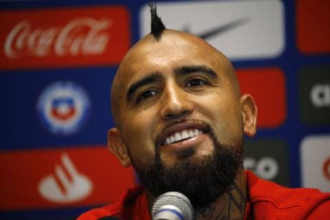 Fußball, Copa America, Nationalteam Chile Pressekonferenz Futbol, conferencia de prensa de Arturo Vidal Copa America 2019 El jugador de la seleccione chilena Arturo Vidal se dirige a los medios de comunicacion durante la conferencia de prensa realizada en el hotel Novotel de Porto Alegre, Brasil. 01 07 2019 Andres Pina Photosport Football, Arturo Vidal press conference, PK, Pressekonferenz Copa America Championship 2019 Chile s player Arturo Vidal speaks to the medias during the press conference held at the Novotel hotel in Porto Alegre, Brazil. 01 07 2019 Andres Pina Photosport Conferencia de prensa de Arturo Vidal, Copa America 2019 