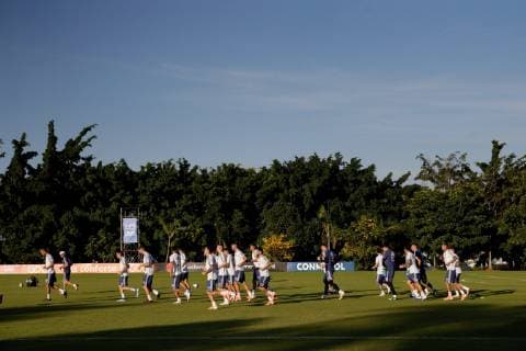 Argentina s national soccer team players participate in a training session of the team in Toca da Raposa, in Belo Horizonte, Brazil, 01 July 2019. Argentina will face Brazil in a Copa America 2019 semifinal match tomorrow. Argentina s national soccer team training session !ACHTUNG: NUR REDAKTIONELLE NUTZUNG!  Copyright: xFernandoxBizerraxJrx COPAME2395 20190702-636976227663521899