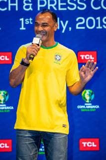 Former Brazilian football player Marcos Evangelista de Morais, known as Cafu, attends a press conference, PK, Pressekonferenz for upcomingConmebol Copa America Brazil 2019 in Sao Paulo, Brazil, 1 July 2019. Cafu preheats Conmebol Copa America Brazil 2019 in Sao Paulo  bjl11707156